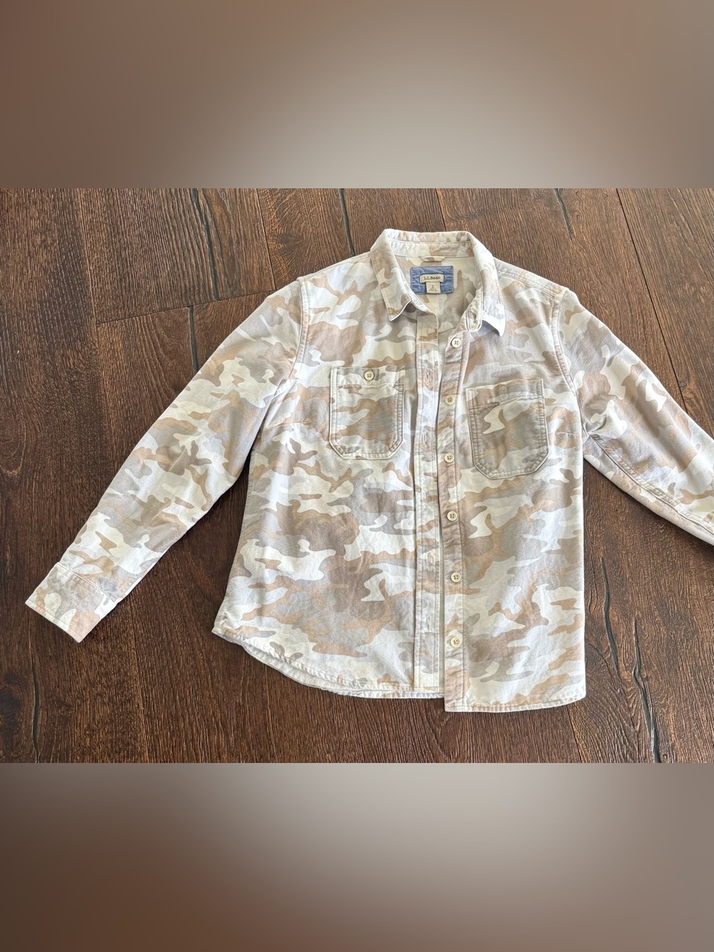 L.L. Bean Women’s Neutral Camo Button-Down Shirt